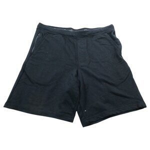 Eddie Bauer Lounge Shorts Mens Large Black Pockets French Terry Elastic Waist